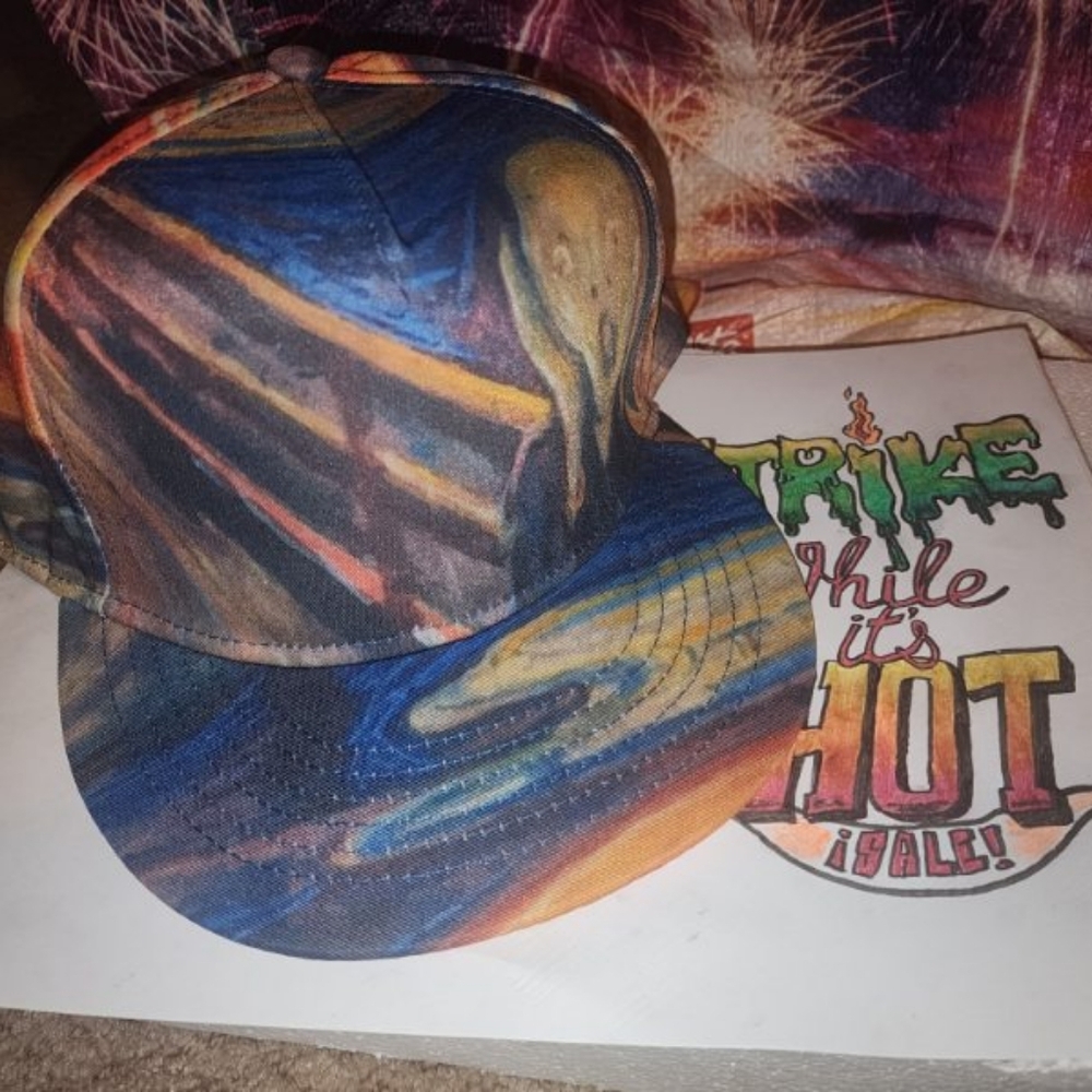 🧑‍🎨 Edvard Munch "The Scream" Wuke Hat, Adjustable, 100% Poly Cap 🧑‍🎨